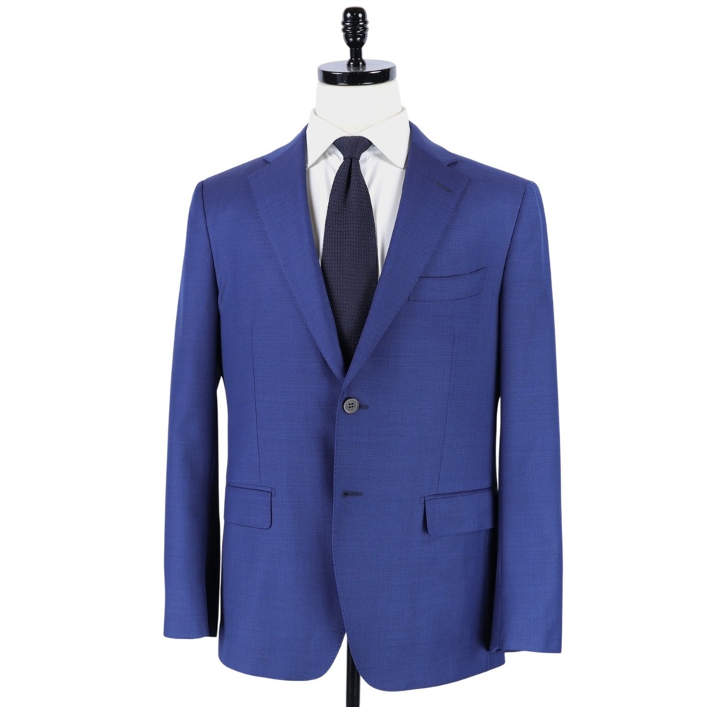 SUITSUPPLY Napoli Suit 42R Blue Zignone Super 110's Wool 2 Piece Flat Front